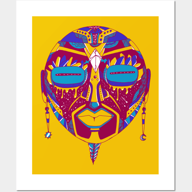 Triad African Mask 2 Wall Art by kenallouis